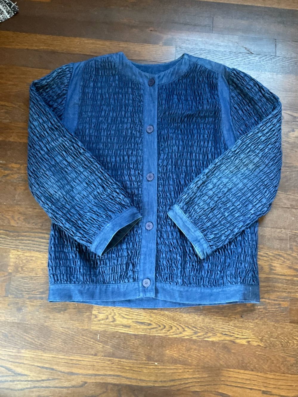 Vintage Wearable Art Textured Denim Jacket Gene Ewing BIS Japanese Minimalist L - Picture 15 of 16